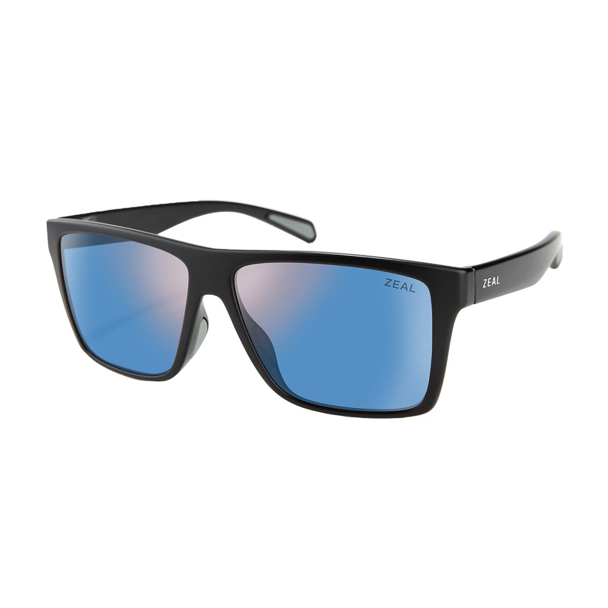 Zeal Cam Sunglasses Polarized in Matte Black with Horizon Blue